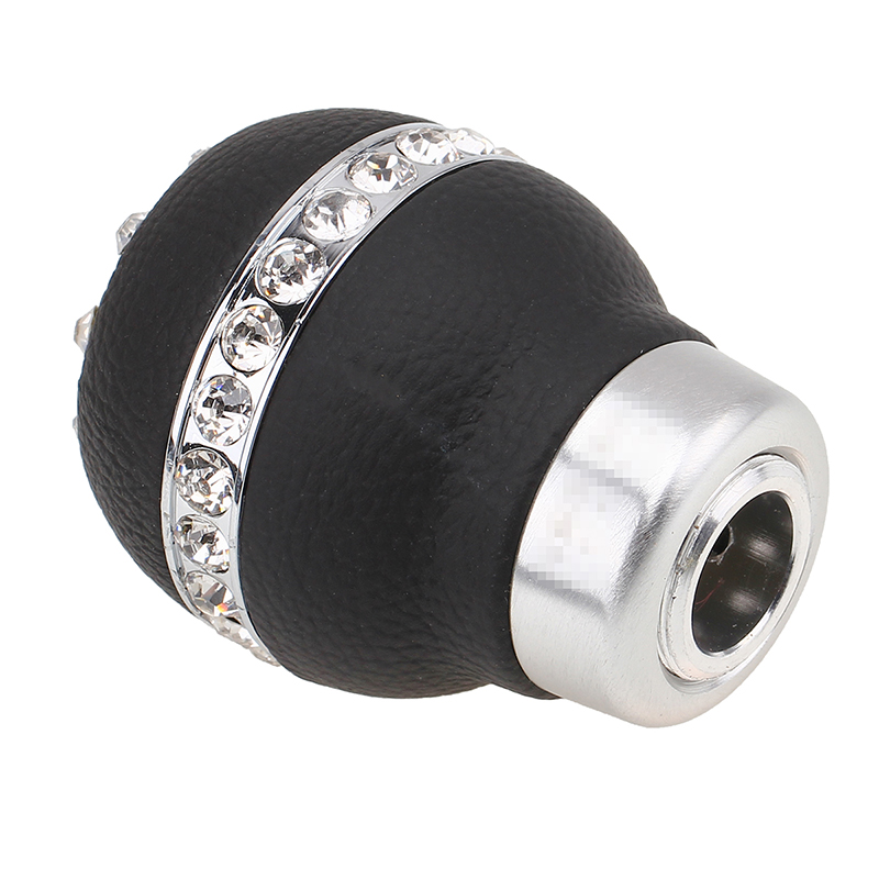 1x DIAMOND VIP BLACK LEATHER MANUAL MT CAR SUV STICK GEAR SHIFT KNOB