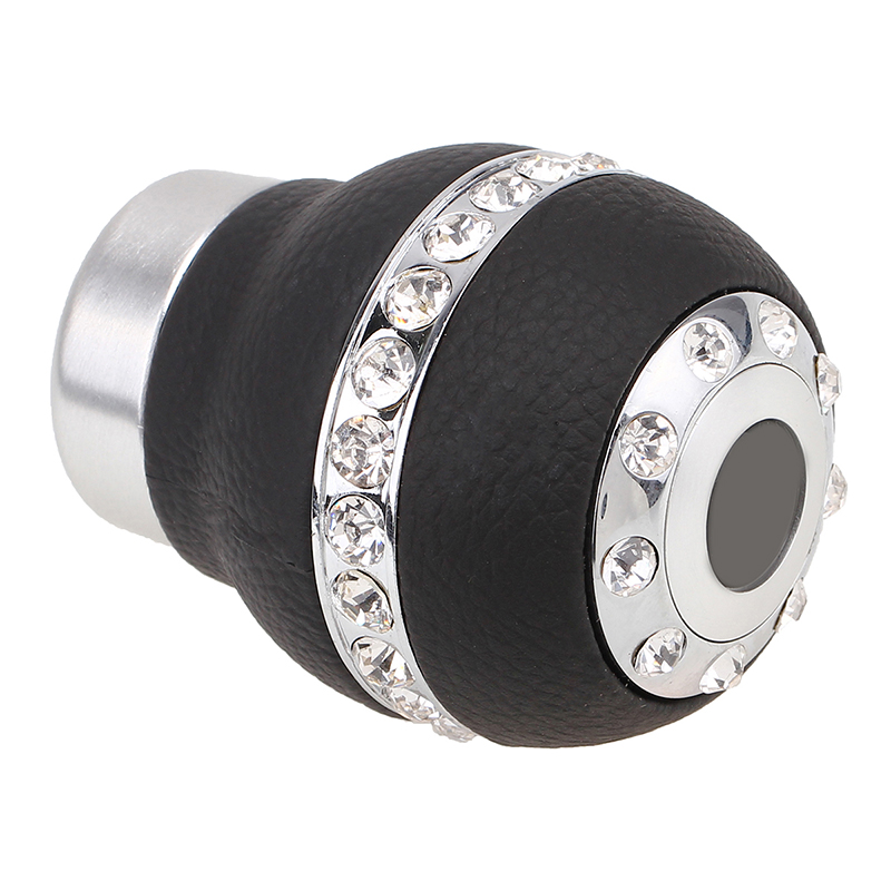 1x DIAMOND VIP BLACK LEATHER MANUAL MT CAR SUV STICK GEAR SHIFT KNOB SHIFTER