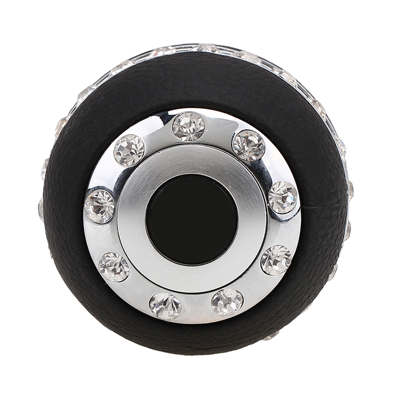 1x DIAMOND VIP BLACK LEATHER MANUAL MT CAR SUV STICK GEAR SHIFT KNOB SHIFTER