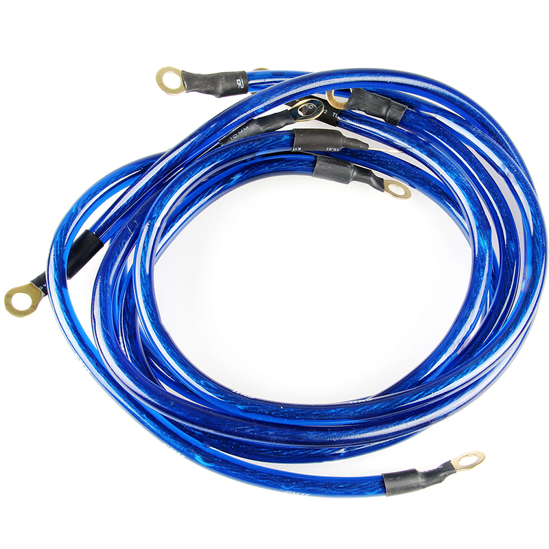 Blue Universal 5-point Grounding Wire Earth Cable System Kit High 