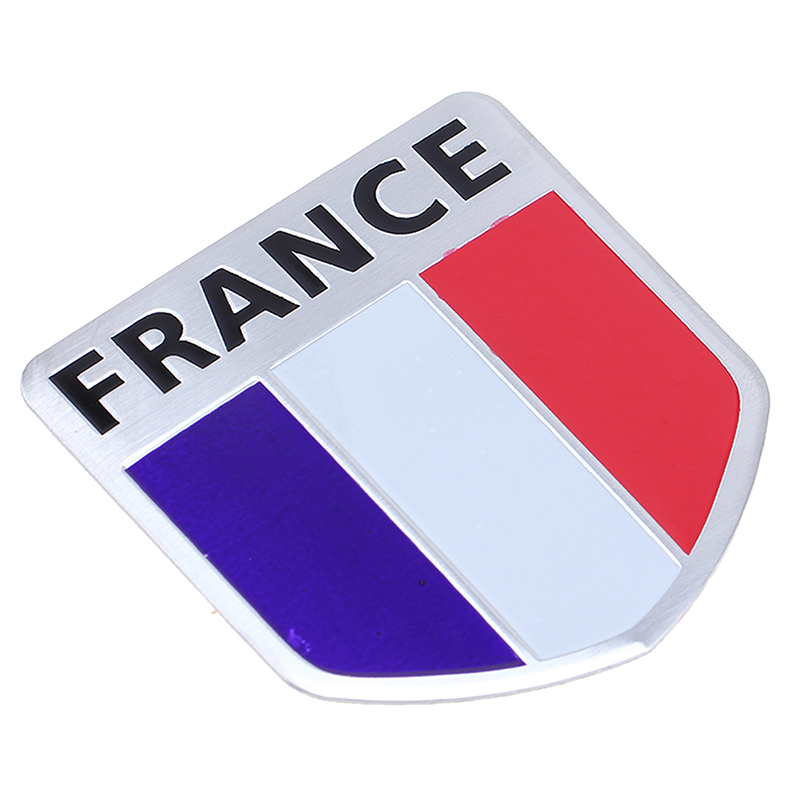 Auto Aluminum 3D France French Flag Shield Emblem Badge Car Bike Decals ...