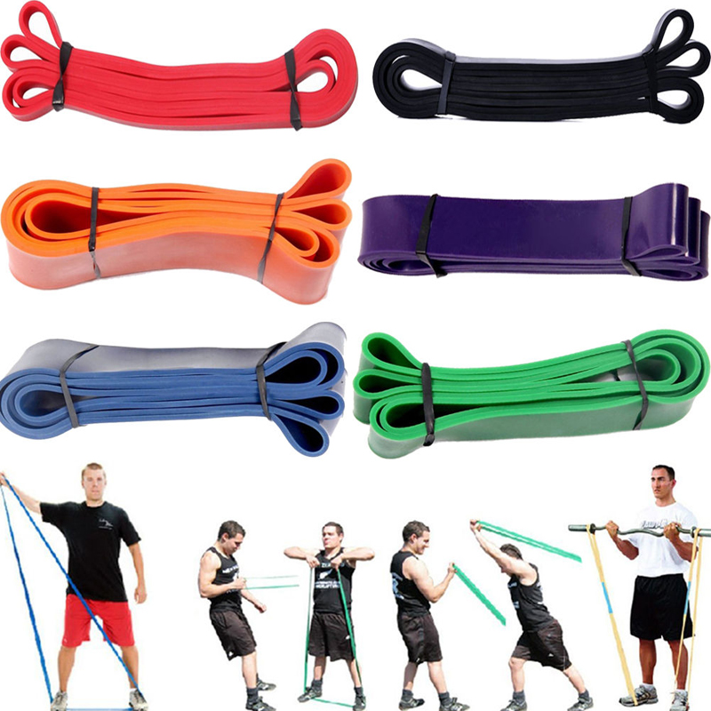 Rubber Stretch Resistance Band Exercise Loop Strength Gym Yoga ...